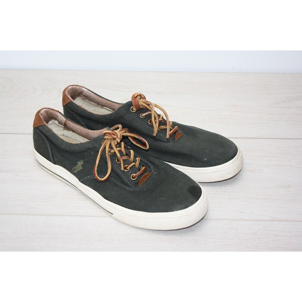 Polo Ralph Lauren Vaughn Men's sz 11 D Blue Canvas Leather Trim Sneakers Shoes